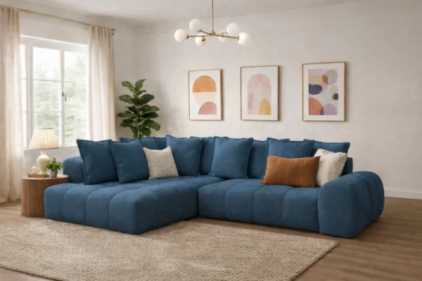 02 Seccional Alexa / Velvet Dresde Fabrics