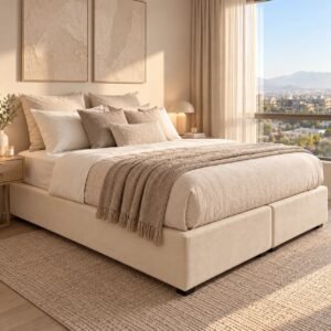 Base de cama tapizada al piso